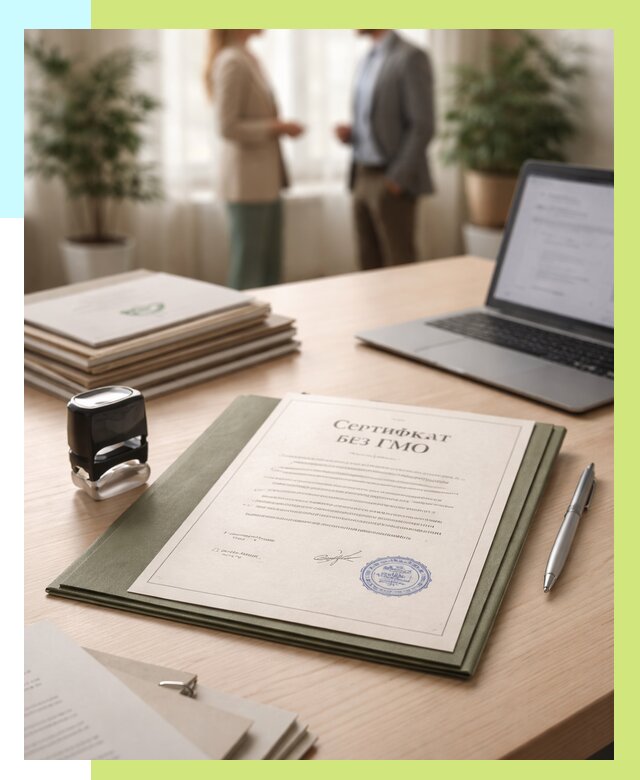 Сертификат без ГМО в Удомле от 7792 р. оформить срочно Алешин-Дмл